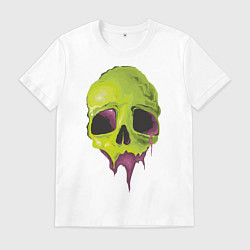 Футболка хлопковая мужская Кислотный череп, цвет: белый