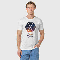 Футболка хлопковая мужская EXO, цвет: белый — фото 2