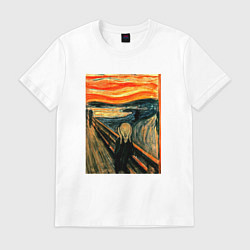 Футболка хлопковая мужская Крик, цвет: белый