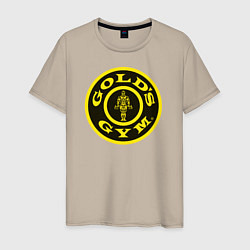 Футболка хлопковая мужская Gold's Gym, цвет: миндальный