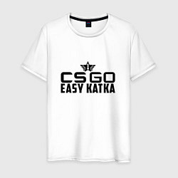 Футболка хлопковая мужская CS:GO Easy Katka, цвет: белый