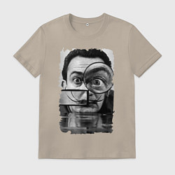 Футболка хлопковая мужская Абстракция Дали, цвет: миндальный
