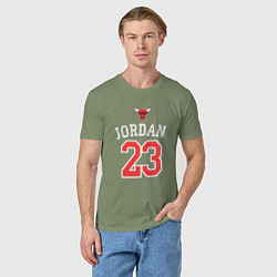 Футболка хлопковая мужская Jordan 23, цвет: авокадо — фото 2