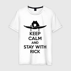 Футболка хлопковая мужская Keep Calm & Stay With Rick, цвет: белый