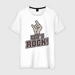 Футболка хлопковая мужская Lets rock!, цвет: белый