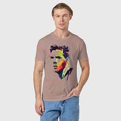 Футболка хлопковая мужская Lionel Messi: fun-art, цвет: пыльно-розовый — фото 2