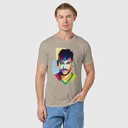 Футболка хлопковая мужская Neymar: fun-art, цвет: миндальный — фото 2