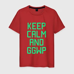 Футболка хлопковая мужская Keep Calm & GGWP, цвет: красный