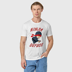 Футболка хлопковая мужская Ninja Defuse, цвет: белый — фото 2
