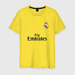 Футболка хлопковая мужская Real Madrid: Fly Emirates, цвет: желтый