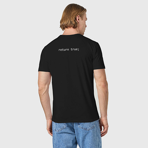 Мужская футболка JS return true; (black) / Черный – фото 4