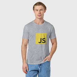 Футболка хлопковая мужская JS return true; (black), цвет: меланж — фото 2