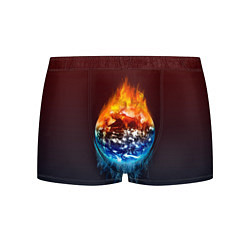 Трусы-боксеры мужские Огонь против воды, цвет: 3D-принт