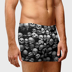 Трусы-боксеры мужские Черепа на черном, цвет: 3D-принт — фото 2