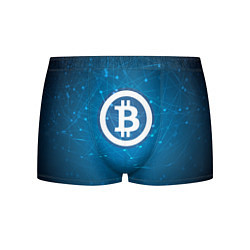 Трусы-боксеры мужские Bitcoin Blue, цвет: 3D-принт