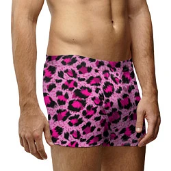 Трусы-боксеры мужские Розовый леопард, цвет: 3D-принт — фото 2