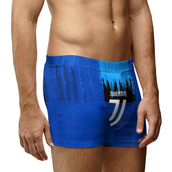 Трусы-боксеры мужские FC Juventus: Blue Abstract, цвет: 3D-принт — фото 2
