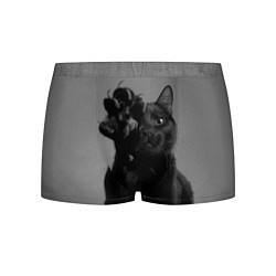 Трусы-боксеры мужские Черный котик, цвет: 3D-принт