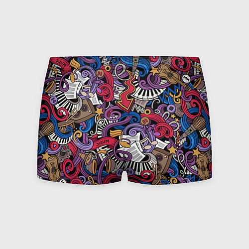 Мужские трусы Music collage / 3D-принт – фото 2