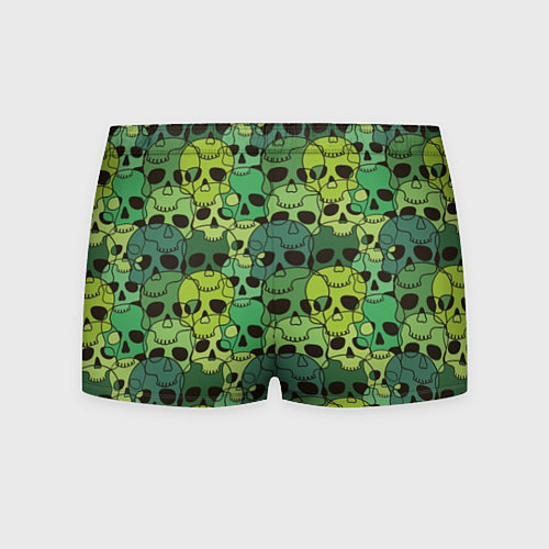 Мужские трусы Зеленые черепа - паттерн / 3D-принт – фото 2