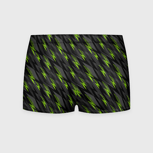 Мужские трусы Зеленые молнии паттерн / 3D-принт – фото 2