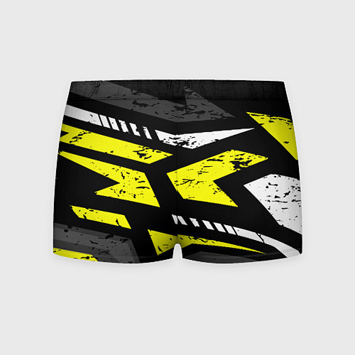 Мужские трусы Black yellow abstract sport style / 3D-принт – фото 2