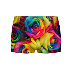 Трусы-боксеры мужские Разноцветные розы, цвет: 3D-принт
