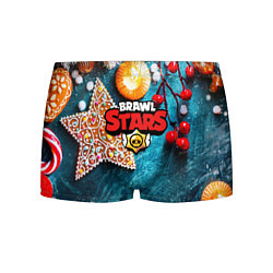 Трусы-боксеры мужские Brawl Stars новогодний, цвет: 3D-принт