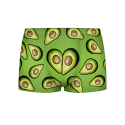 Трусы-боксеры мужские Люблю авокадо, цвет: 3D-принт