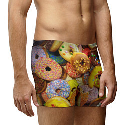 Трусы-боксеры мужские Сладкие пончики, цвет: 3D-принт — фото 2