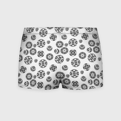Мужские трусы Черно-белый геометрический узор / 3D-принт – фото 2