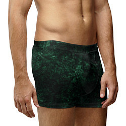 Трусы-боксеры мужские Темно-зеленый мраморный узор, цвет: 3D-принт — фото 2