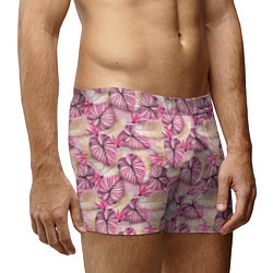 Трусы-боксеры мужские Розовый тропический узор, цвет: 3D-принт — фото 2