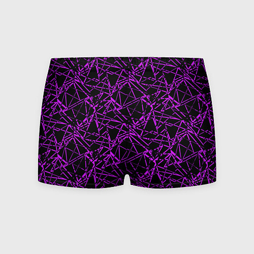 Мужские трусы Фиолетово-черный абстрактный узор / 3D-принт – фото 2