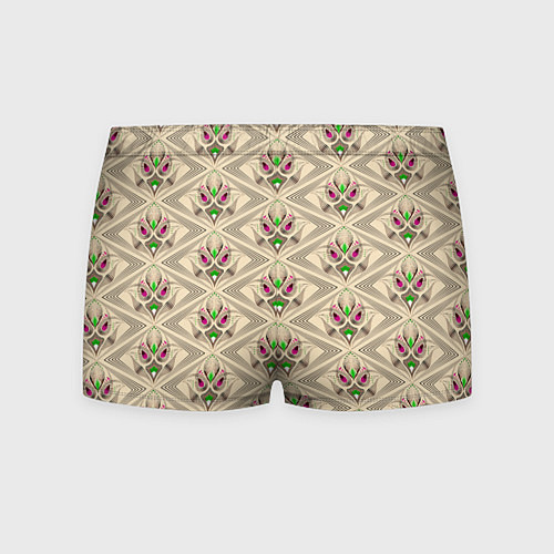 Мужские трусы Арт деко на бежевом фоне / 3D-принт – фото 2