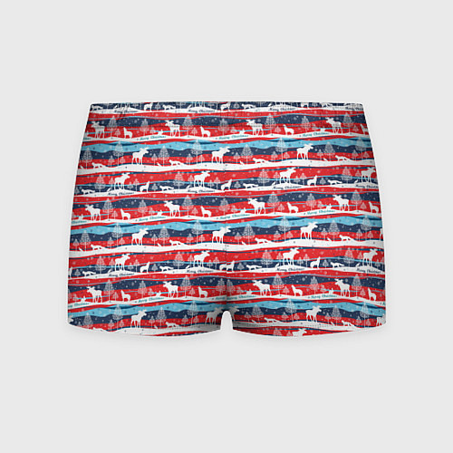 Мужские трусы Merry Christmas лесные звери / 3D-принт – фото 2