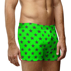 Трусы-боксеры мужские Звездный фон зеленый, цвет: 3D-принт — фото 2