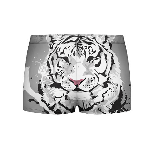Мужские трусы Белый снежный тигр / 3D-принт – фото 2