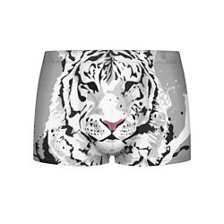 Трусы-боксеры мужские Белый снежный тигр, цвет: 3D-принт