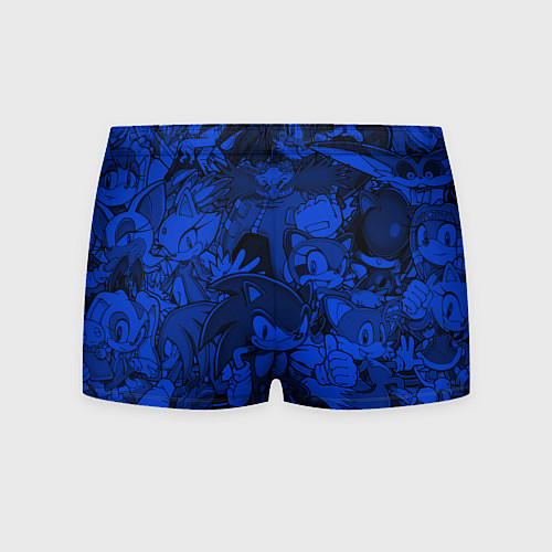 Мужские трусы SONIC BLUE PATTERN СИНИЙ ЁЖ / 3D-принт – фото 2