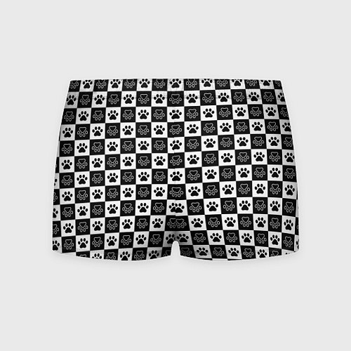 Мужские трусы Следы на Шахматном Фоне / 3D-принт – фото 2