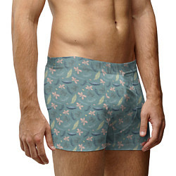 Трусы-боксеры мужские Цветочный принт Декоративный винтажный узор с цвет, цвет: 3D-принт — фото 2