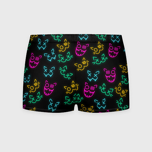 Мужские трусы НЕОНОВЫЕ КОТИКИ NEON FACES CATS / 3D-принт – фото 2