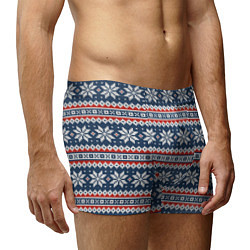 Трусы-боксеры мужские Knitted Christmas Pattern, цвет: 3D-принт — фото 2