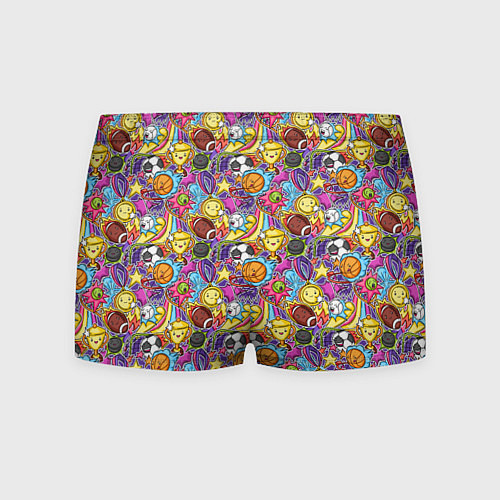 Мужские трусы Разный спорт в мультяшном стиле / 3D-принт – фото 2