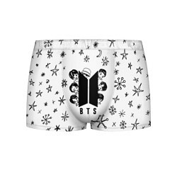 Трусы-боксеры мужские ЛОГОТИП БТС LOGO BTS, цвет: 3D-принт