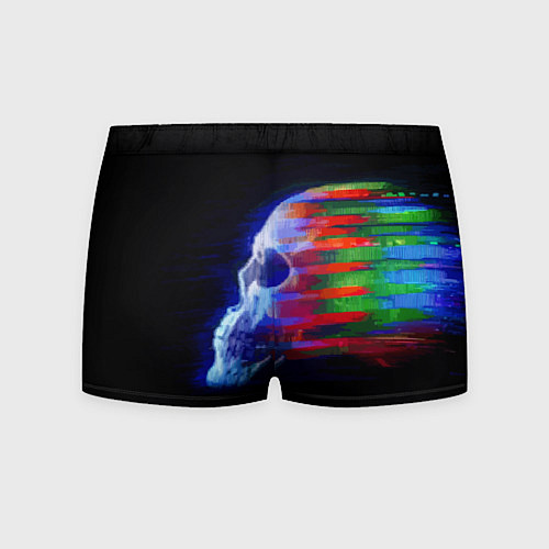 Мужские трусы Color glitch skull / 3D-принт – фото 2