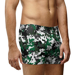Трусы-боксеры мужские Зелено-черный камуфляж, цвет: 3D-принт — фото 2