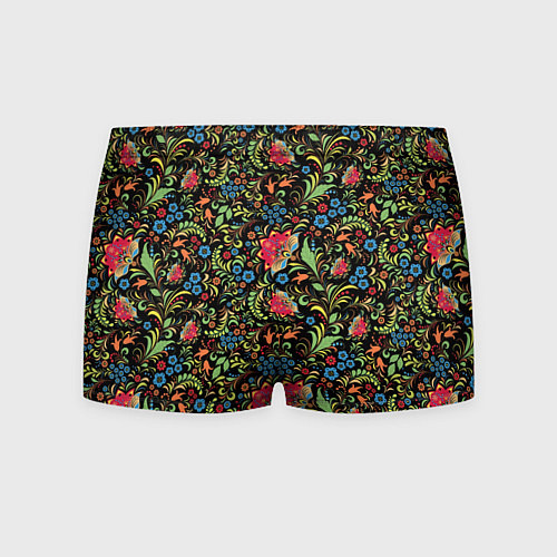 Мужские трусы Цветочный Узор хохлома / 3D-принт – фото 2