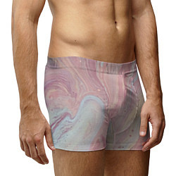 Трусы-боксеры мужские Мраморный дизайн с розовыми, синими и желтыми цвет, цвет: 3D-принт — фото 2